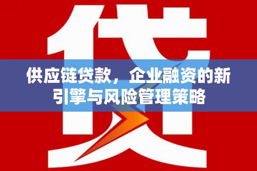 灵丘供应链贷款，企业融资的新引擎与风险管理策略