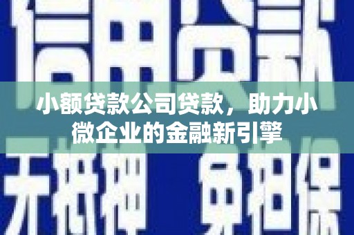 灵丘小额贷款公司贷款，助力小微企业的金融新引擎